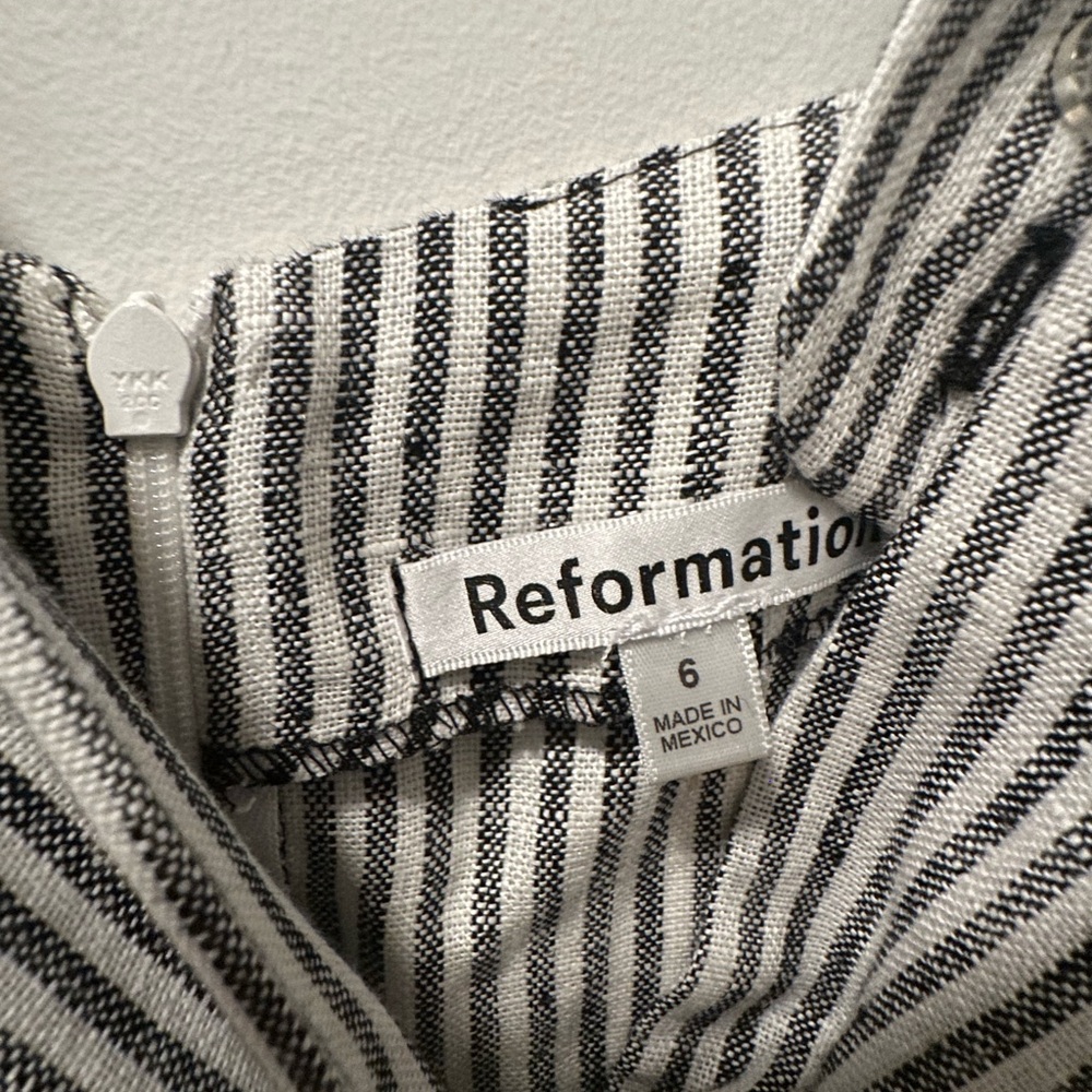 Reformation Gray Striped Midi Dress - Picture 3 of 3